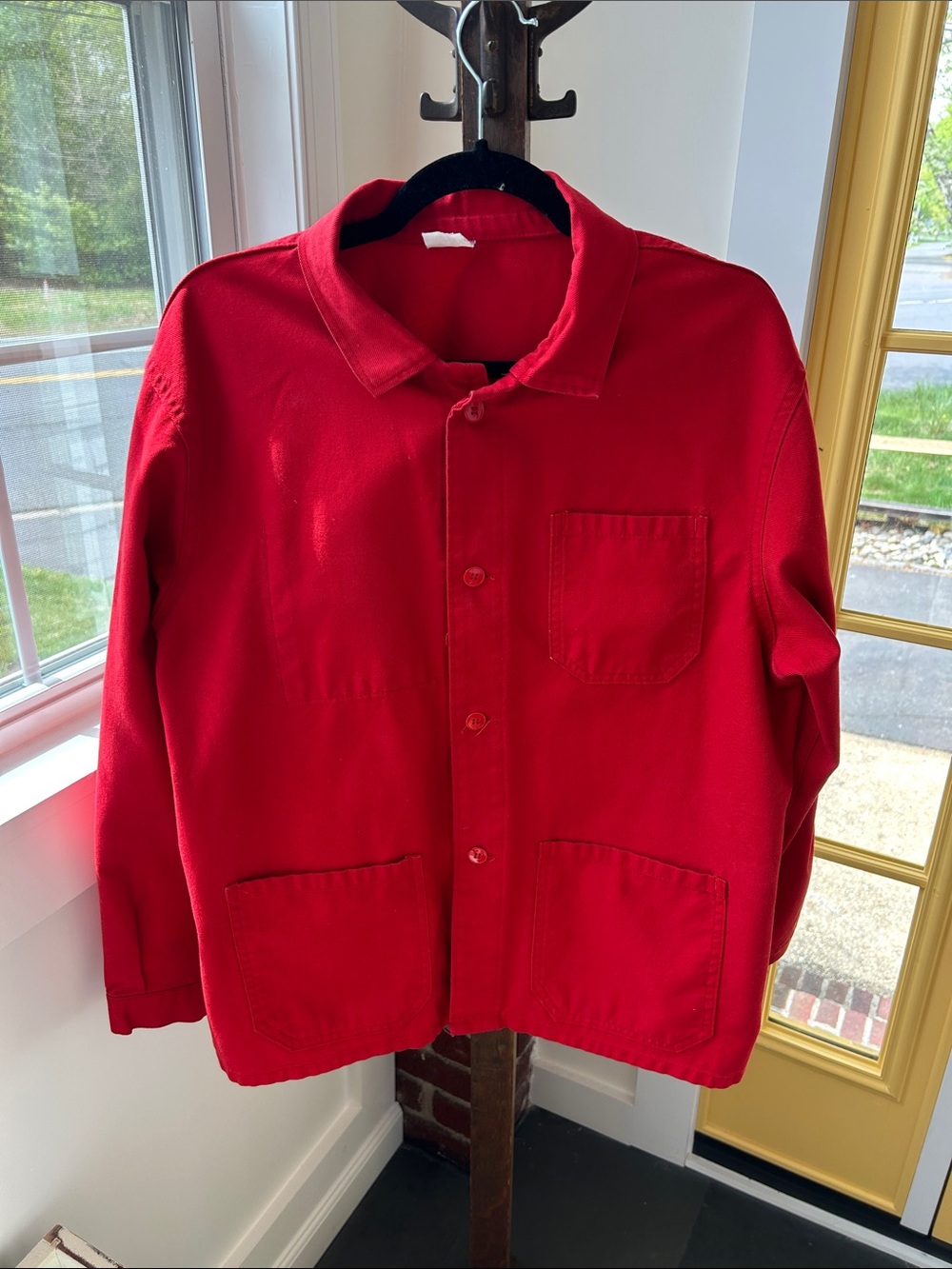 Vintage Red Oversized Chore Coat